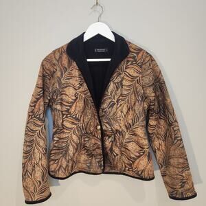 Khangura Faux Suede Jacket Art to Wear Western Eclectic Fall Layering - Size S